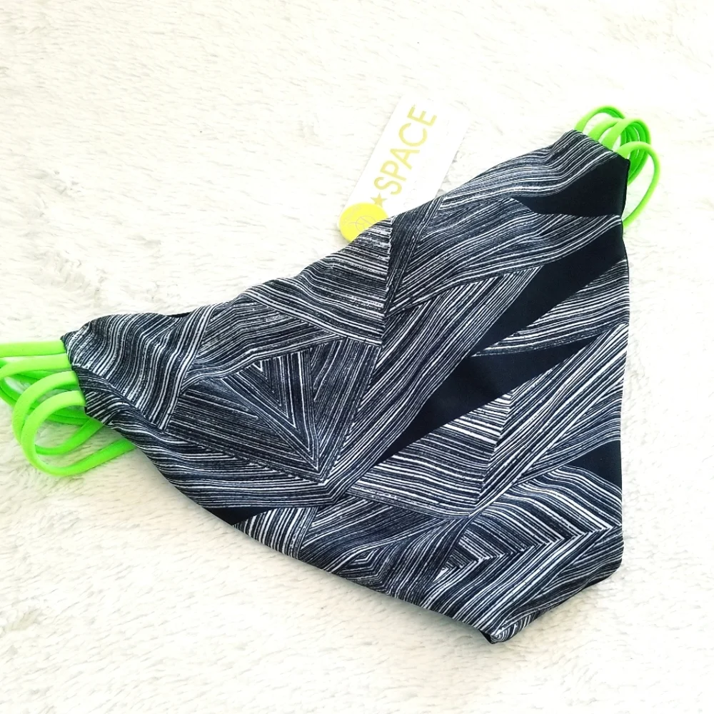 L*Space Low Down Neon Reversible Strappy Bikini Bottom NWT